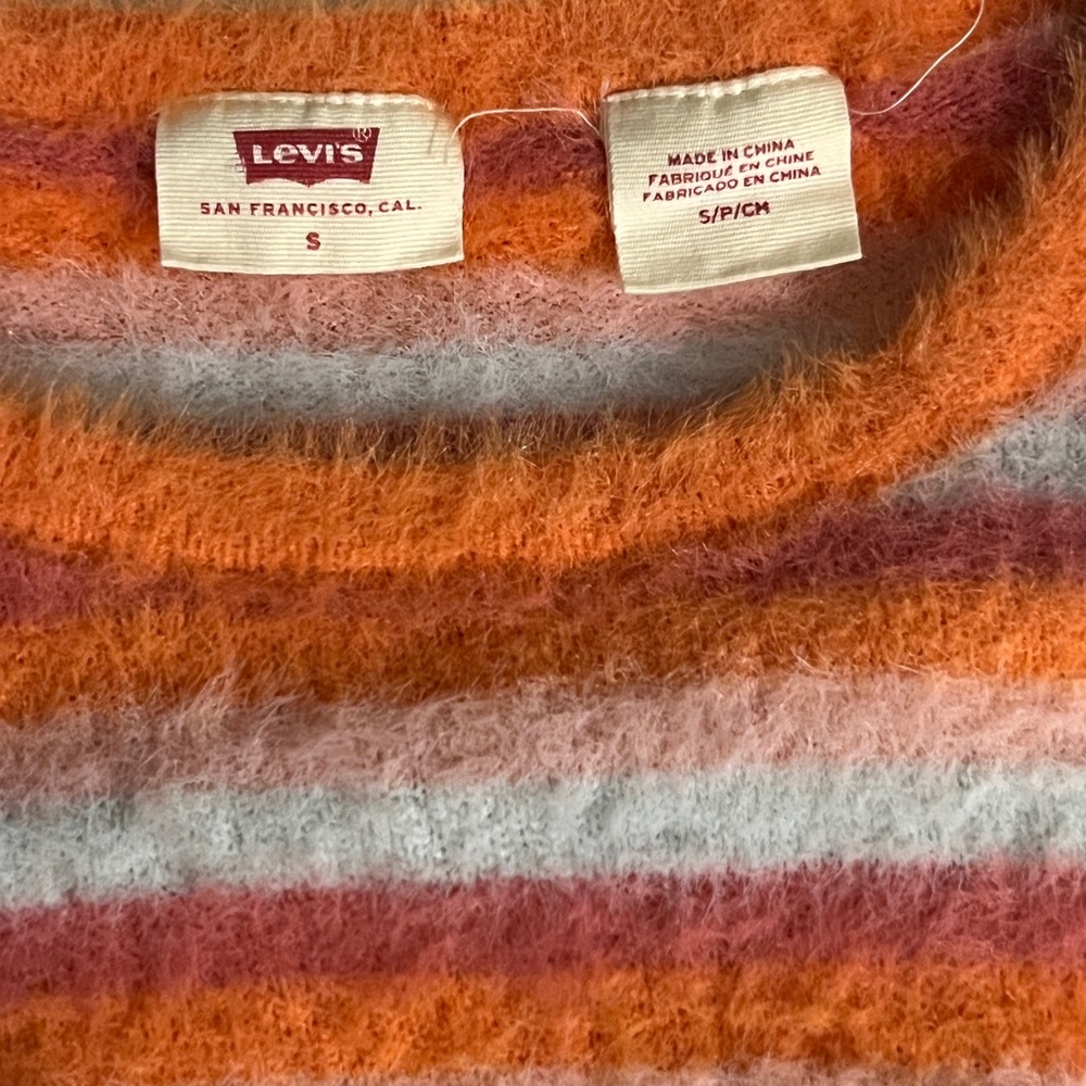 Levi's Women's Striped Sweater - Orange and Pink